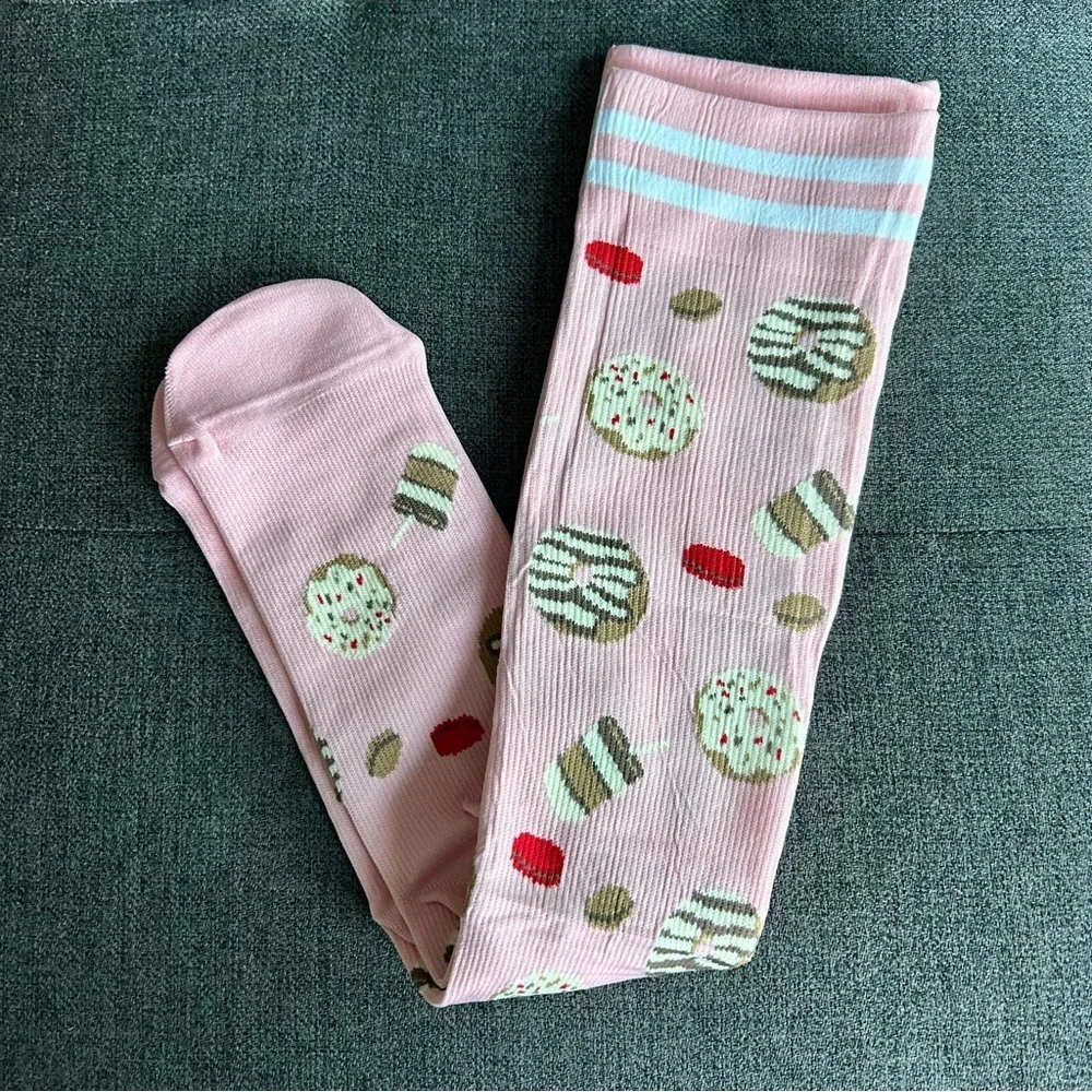 Colorful Compression Socks, 20-30mmHg compression (1 pair), Food or Floral